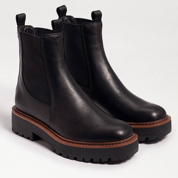 Sam Edelman Laguna black leather ankle boots women’s size 6 - Picture 1 of 12